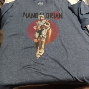Star Wars The Mandalorian Mens T Shirt Size XL Blue Mad Engine Boba Fett